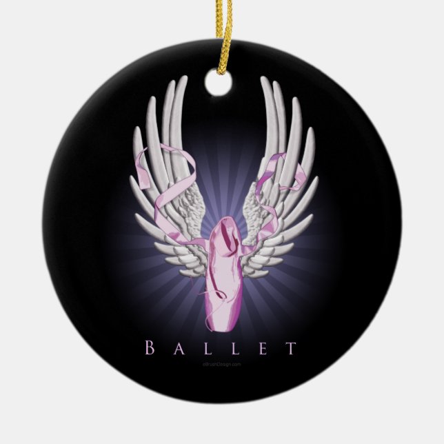 Winged Ballet (Dance) Ceramic Ornament (Front)