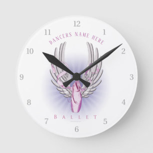 Winged Ballet (Dance) Round Clock