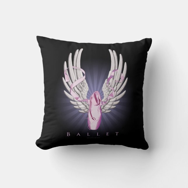 Winged Ballet (Dance) Throw Pillow (Front)