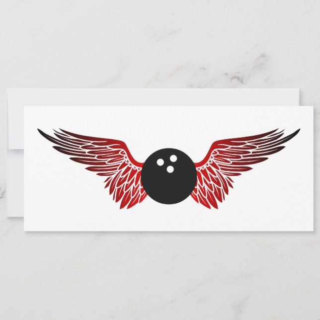 winged bowling ball invitation (Front)
