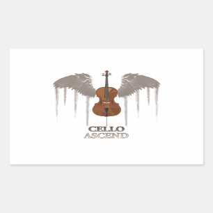 Winged Cello Ascend Design Sticker