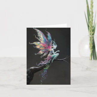 Winged Colorful Fairy Blank Card