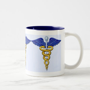 Winged Doctor Caduceus Two-Tone Coffee Mug