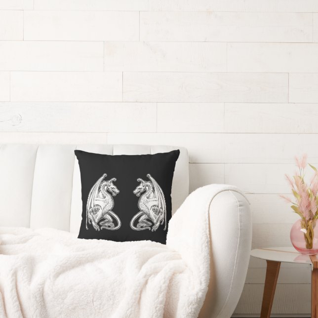 Winged Dragons Throw Pillow (Couch)
