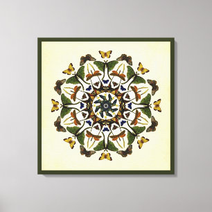 Winged Earth Butterfly Kaleidoscope Art Canvas Print