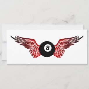 winged eightball invitation