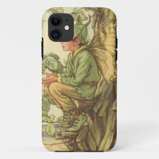 Winged Elm Fairy Sitting in a Tree Case-Mate iPhone Case (Back)