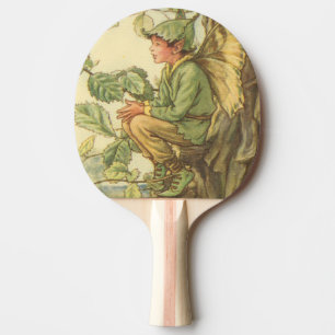 Winged Elm Fairy Sitting in a Tree Ping Pong Paddle