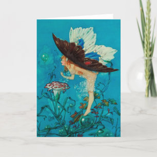 Winged Fairy by Harold Gaze - Vintage Thank You Card