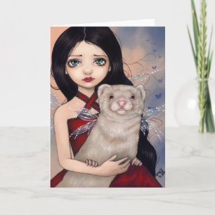 "Winged Ferret" Greeting Card