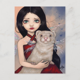 "Winged Ferret" Postcard