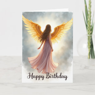 Winged Figure Birthday Card