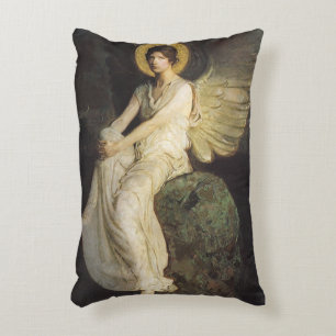 Winged Figure Seated Upon a Rock by Abbott Thayer Accent Pillow
