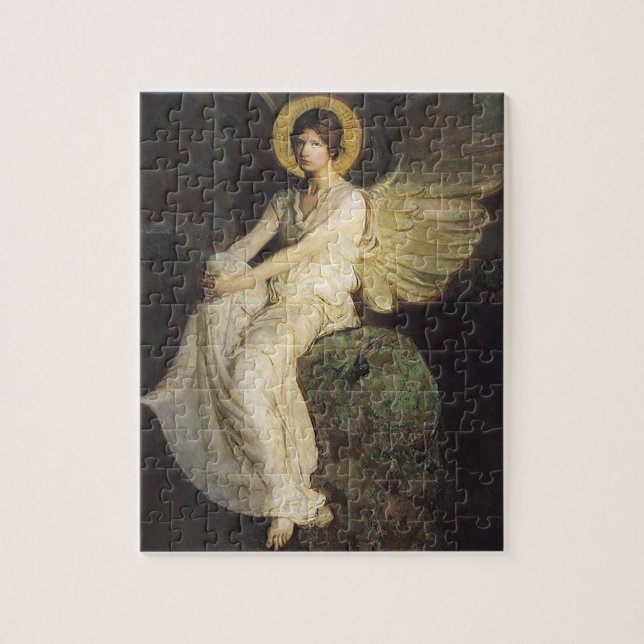 Winged Figure Seated Upon a Rock by Abbott Thayer Jigsaw Puzzle (Vertical)