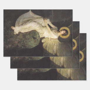 Winged Figure Seated Upon a Rock by Abbott Thayer Wrapping Paper Sheet