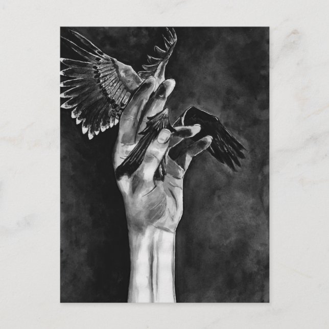 Winged Fingers Artwork - "Reclaimed" Postcard (Front)