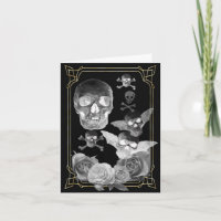 Winged flying skulls