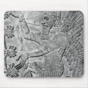 Winged Genie Worshipping the Sacred Tree Mouse Pad