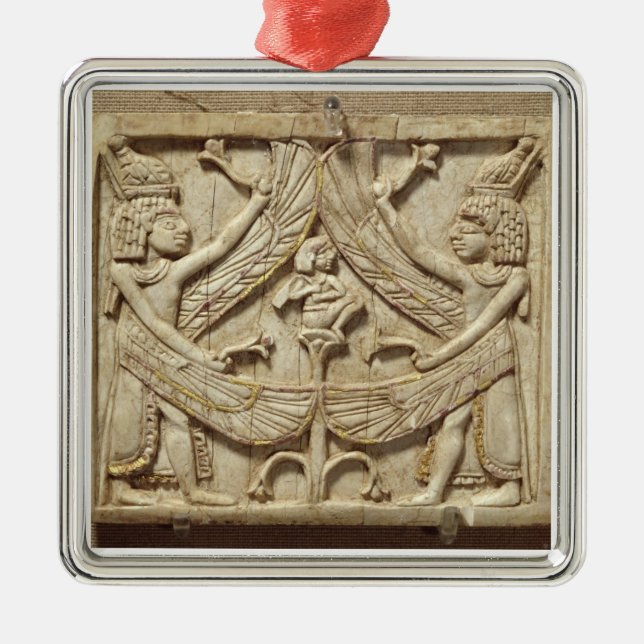 Winged genii, Assyrian Period, c.750 BC (ivory) Metal Ornament (Front)