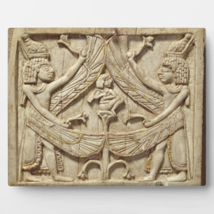 Winged genii, Assyrian Period, c.750 BC (ivory) Plaque