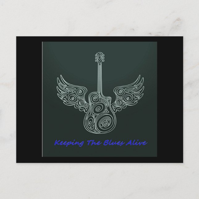 Winged Guitar Postcard (Front)