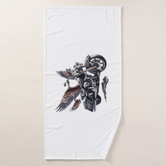 Winged Harley-Davidson Motorcycle Watercolor Illus