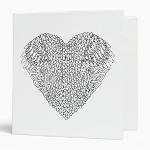 Winged Heart Doodle Binder