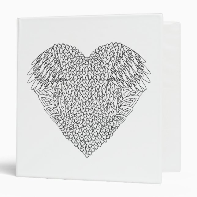 Winged Heart Doodle Binder (Front/Inside)