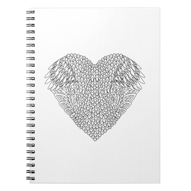 Winged Heart Doodle Notebook (Front)