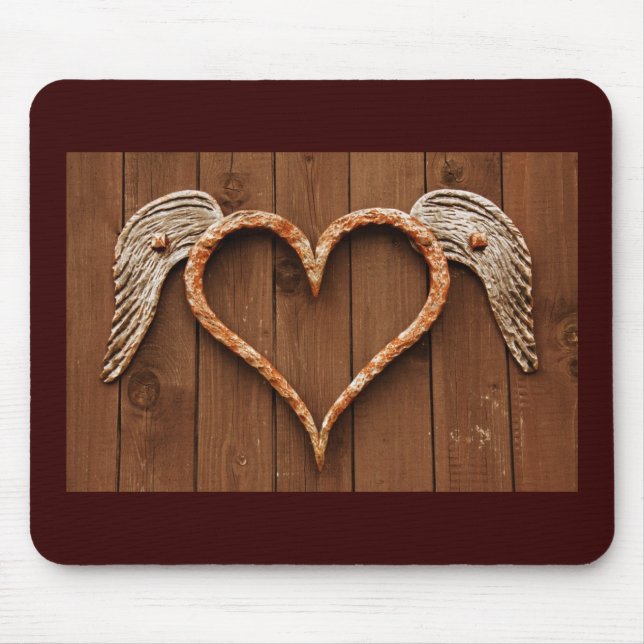 Winged Heart Mouse Pad (Front)