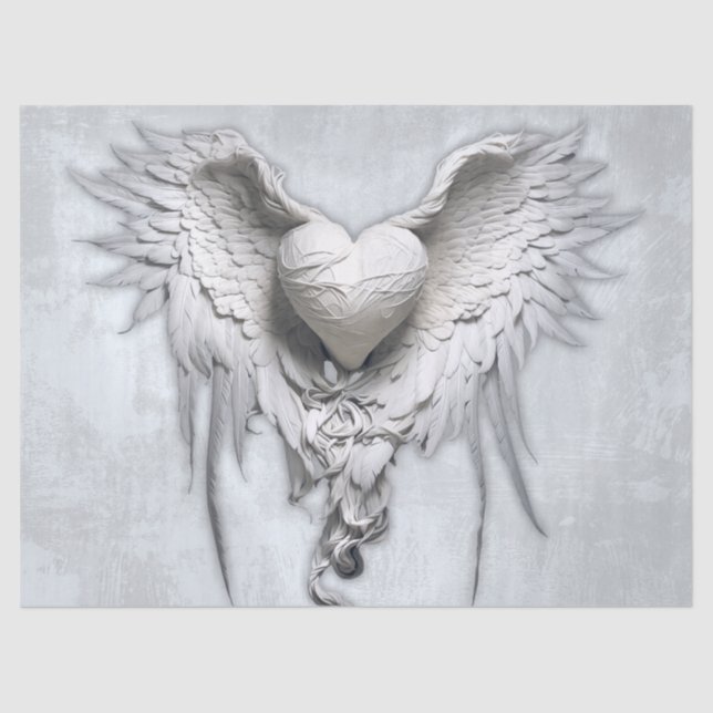 Winged Heart of Stone, Angels Watching Tissue Paper (Front)