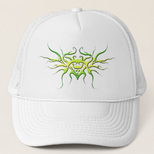 Winged Heart Tribal Design green and yellow Trucker Hat