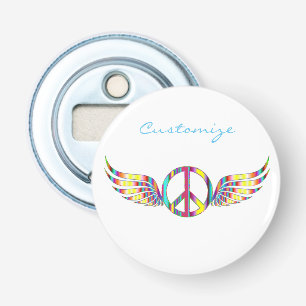Winged Hippie Peace Symbol Thunder_Cove Bottle Opener