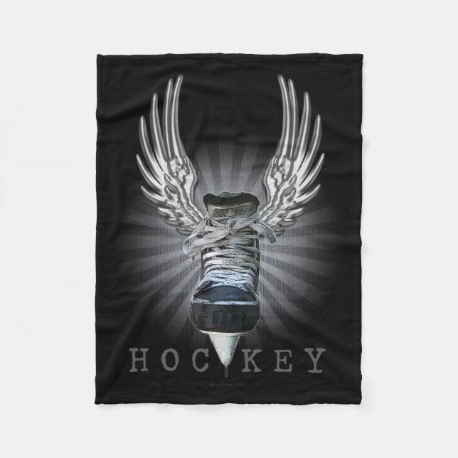 Winged Hockey Fleece Blanket (Front)