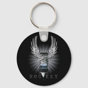 Winged Hockey Keychain
