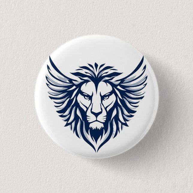 Winged Lion 1 Inch Round Button (Front)