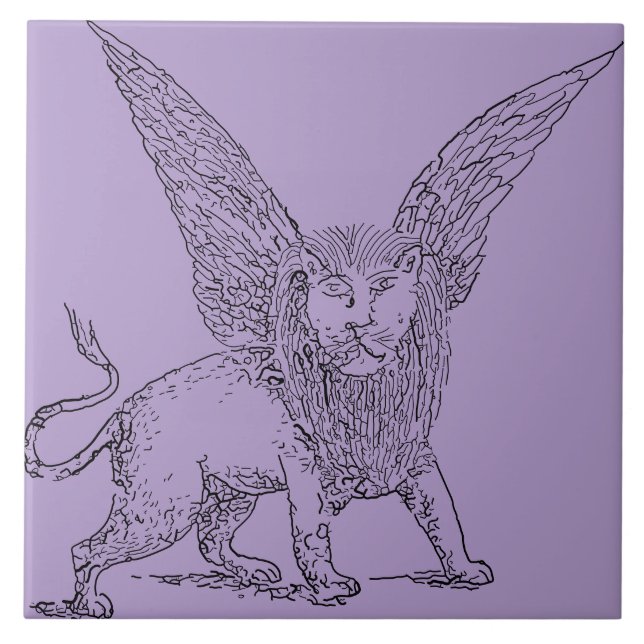Winged lion symbol of Saint Mark  Tile (Front)