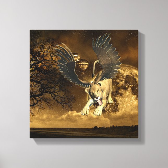 Winged Lioness  Canvas Print (Front)