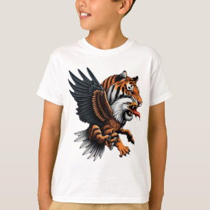 Winged Majesty: The Tiger-Eagle Hybrid T-Shirt