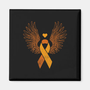 Winged orange ribbon leukemia blood cancer awarene magnet
