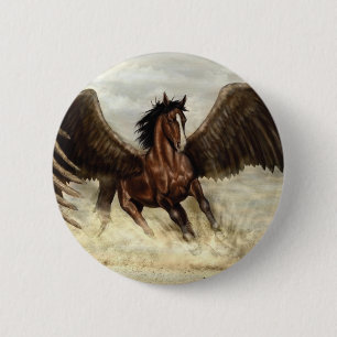 Winged Pegasus  2 Inch Round Button