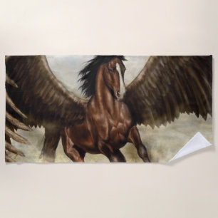 Winged Pegasus   Beach Towel