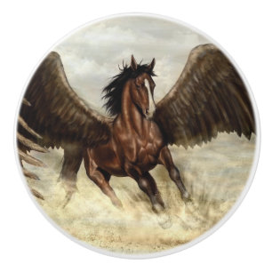 Winged Pegasus Ceramic Knob