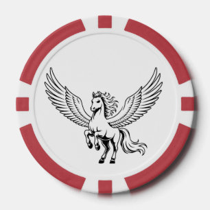 winged pegasus horse poker chip emblem 