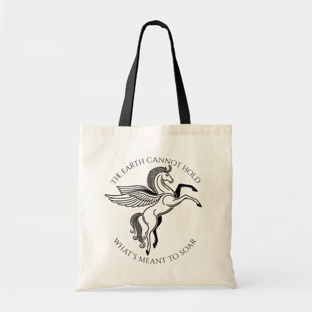 Winged Pegasus: Inspirational Greek Mythology Tote Bag (Front)