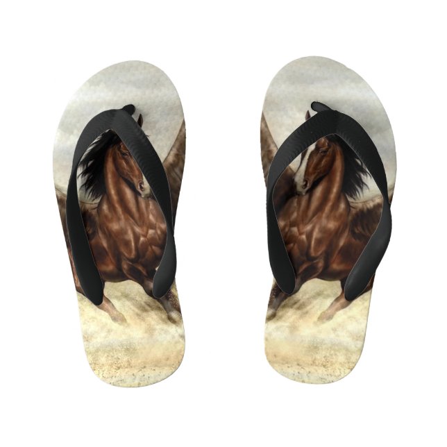 Winged Pegasus  Kid's Flip Flops (Footbed)