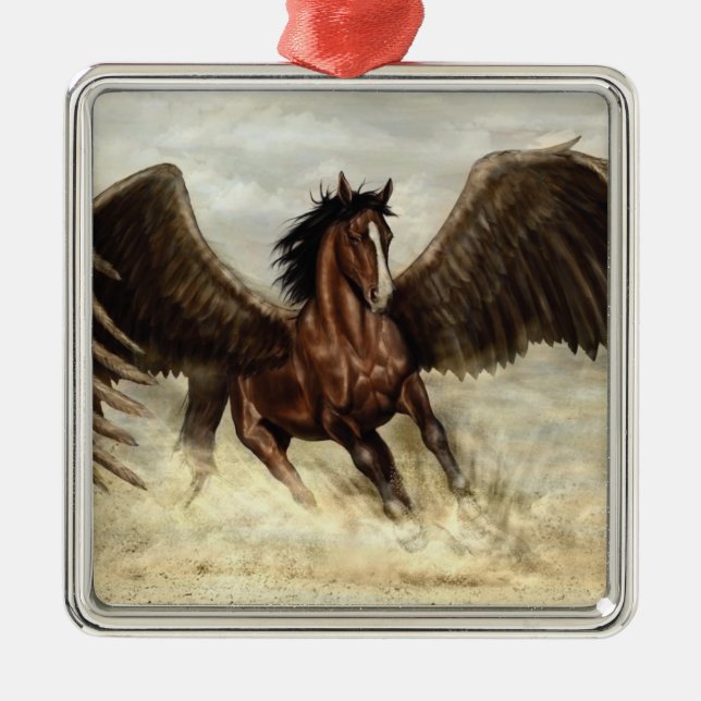 Winged Pegasus Metal Ornament (Front)