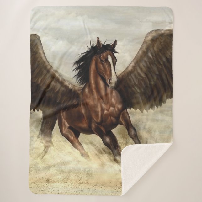 Winged Pegasus   Sherpa Blanket (Front)