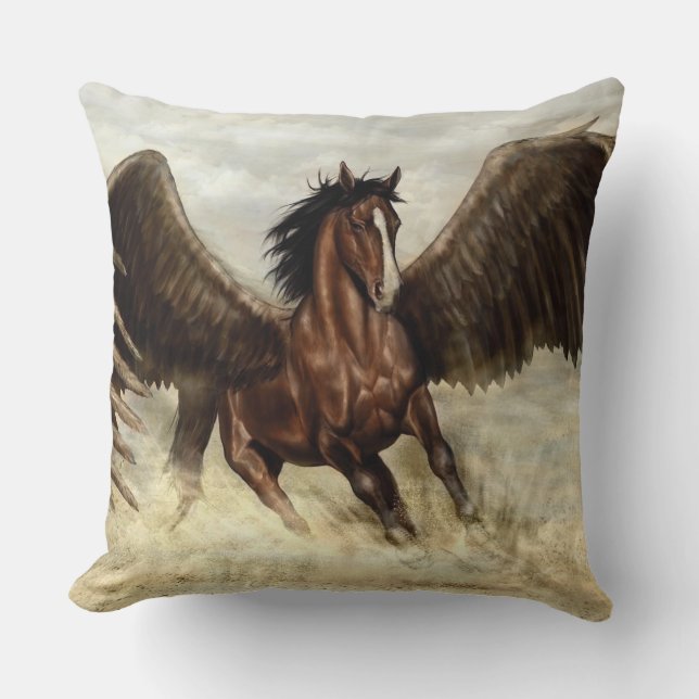 Winged Pegasus  Throw Pillow (Front)
