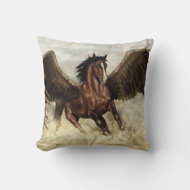 Winged Pegasus   Throw Pillow (Front)